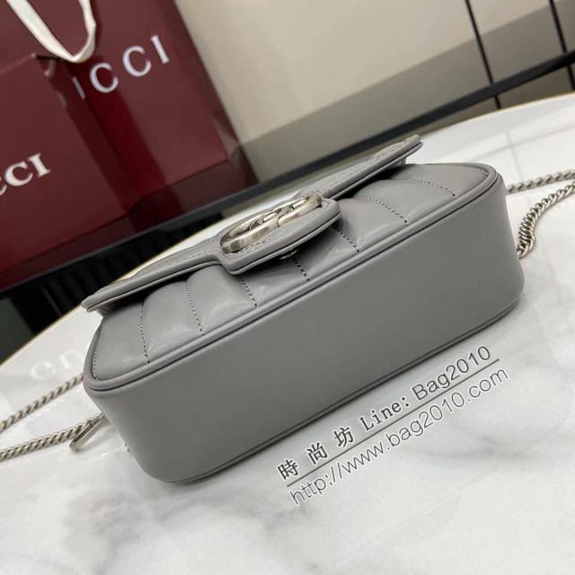 Gucci專櫃古馳最新款Marmont系列超迷你手袋絎縫V型原廠皮鏈條斜挎女包 jh2974型號：476433